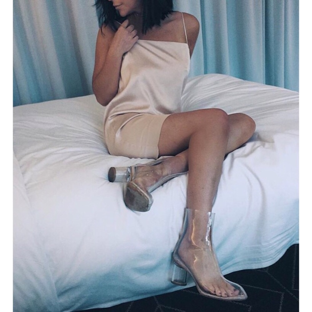 Olive Satin Midi Dress - Picture 3 of 4